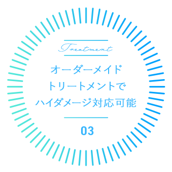 オーダーメイドトリートメントで ハイダメージ対応可能