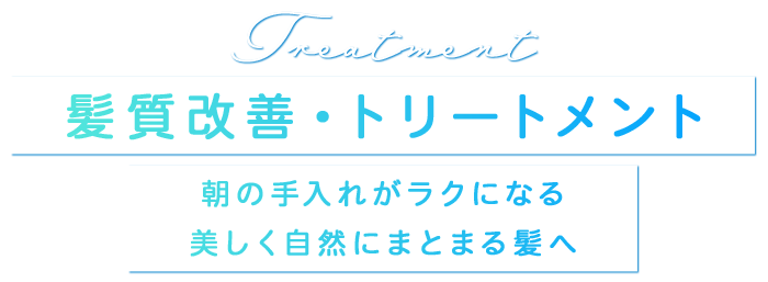 髪質改善・トリートメント 朝の手入れがラクになる 美しく自然にまとまる髪へ